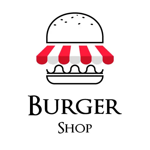 Burger Shop Logo Vector Illustration
