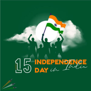 15 August Happy Independence Day Vector