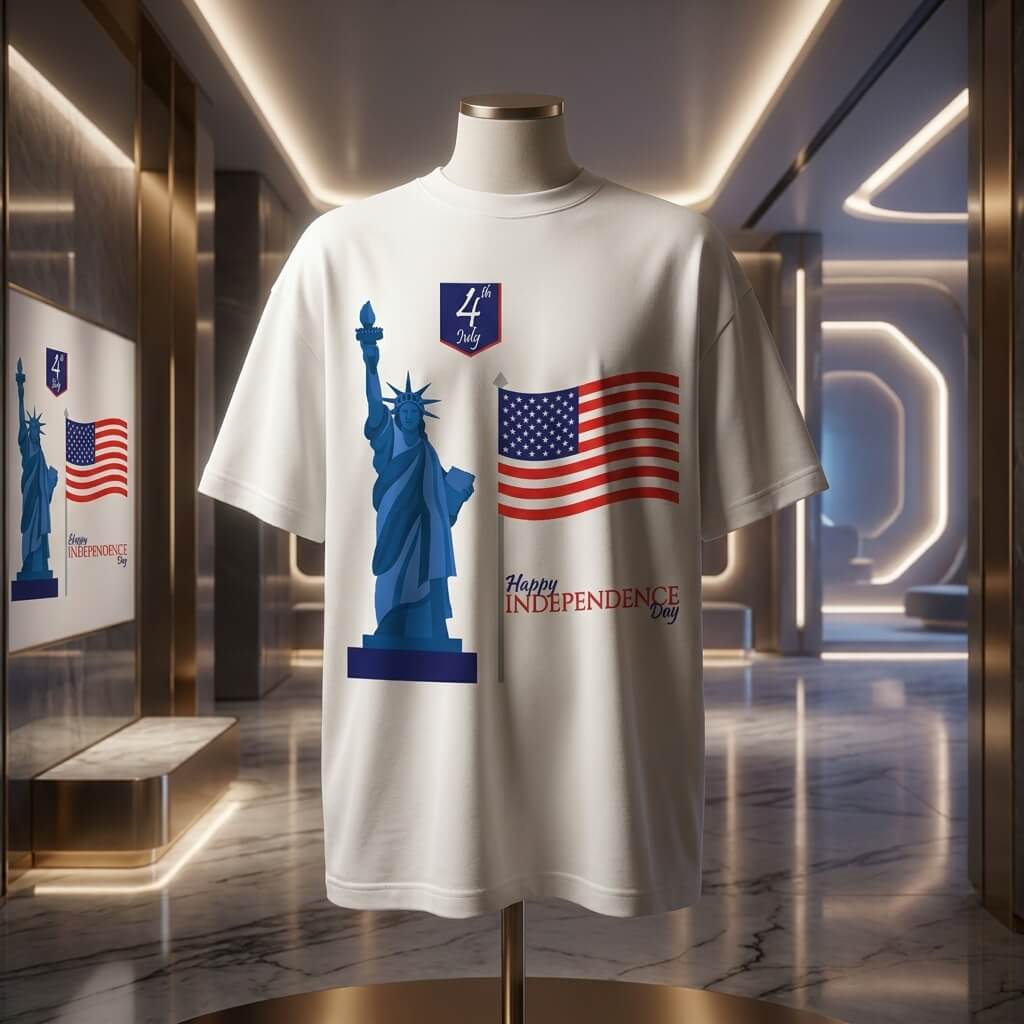 4th of July USA Patriotic Vector Illustration for Apparel Design