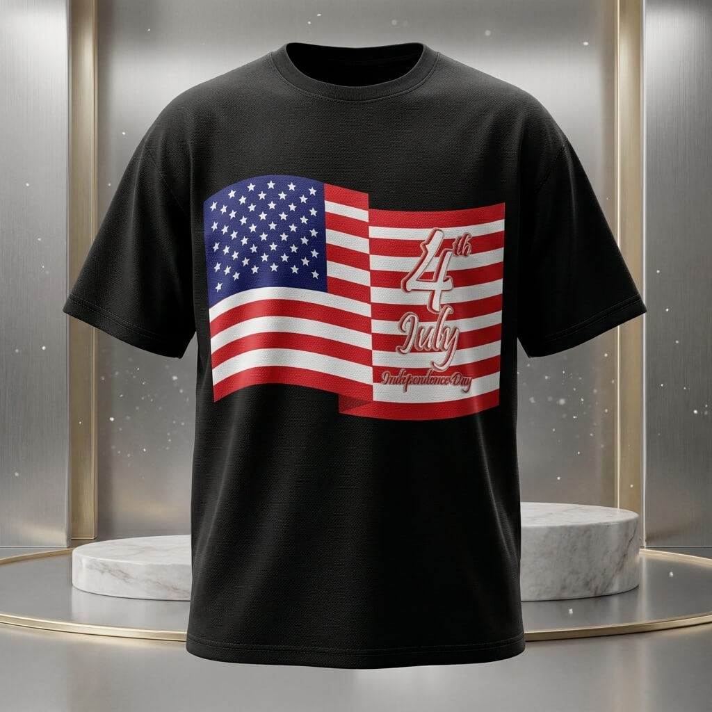 Fourth of July USA Flag Vector Art for Patriotic Clothing Design