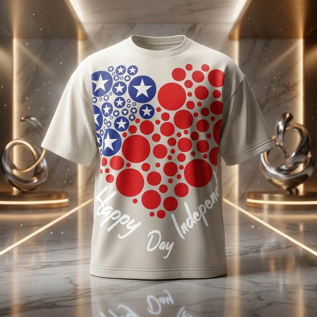 USA Patriotic 4th July T-Shirt Vector Design with Flag Elements