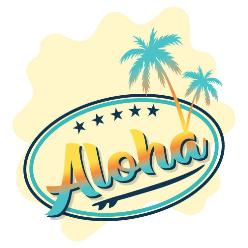 Aloha Hawaiian Vector Art & T-Shirt Design