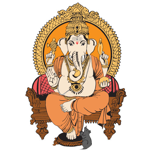 Illustration Design of Indian God Ganesha Divine Blessings Vector Art