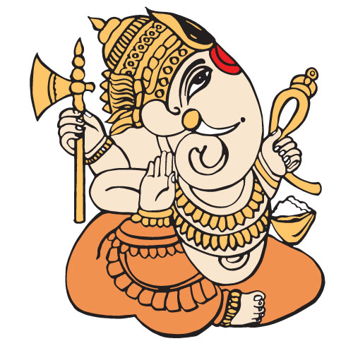 Illustration Design of Indian God Ganesha Divine Blessings Vector Art