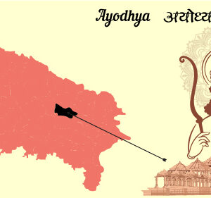 Ayodhya Map with Ram Mandir Vector Art - Discover Cultural Heritage