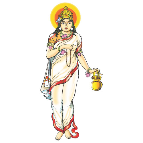 Maa Brahmacharini Worship on the Second Day of Navratri - Vector Art