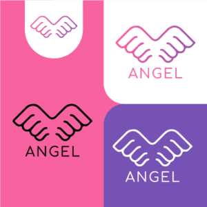 Wings angels with crown for business angels logo
