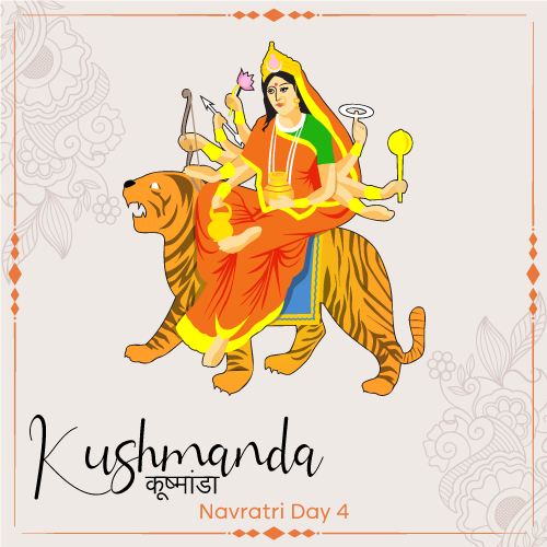 Maa Kushmanda Worship on the Fourth Day of Navratri | Vector Art