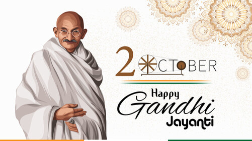 Gandhi Jayanti Stock Video Mahatma Gandhi Tribute