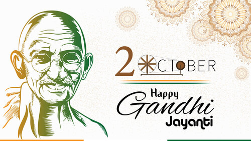 Gandhi Jayanti Stock Video - Mahatma Gandhi Tribute