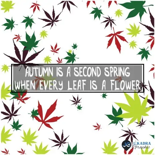 Autumn is a Second Spring when Every Leaf is a Flower Vector Seasonal Fall Design