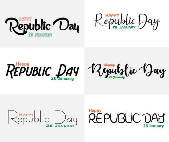 Creative Republic Day Typography Design with Stylish Fonts