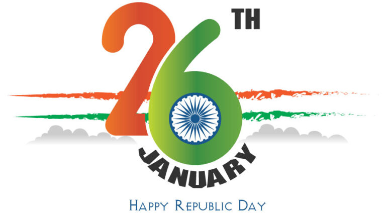 Bold Typography Design for 26 January Happy Republic Day