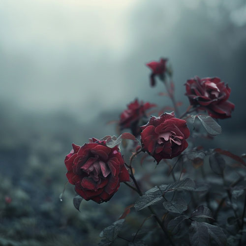 Serene-Red-Roses-with-Dew-Drops-500