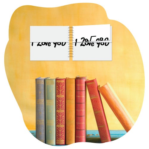 I Love You Text in Book Design 128Ve980 - Romantic Graphic Art