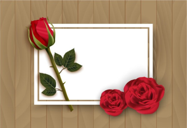 Rose Paper on Table Background Vector - Floral Illustration for Creative Projects