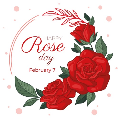 Happy Rose Day Feb 7 - Romantic Rose Vector for Love-Themed Designs