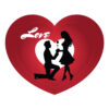 Romantic Proposal Graphic - Boy Proposing to Girl Illustration