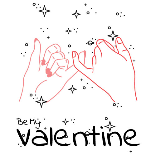 Be My Valentine Graphic - Boys and Girls Pinky Promise Illustration