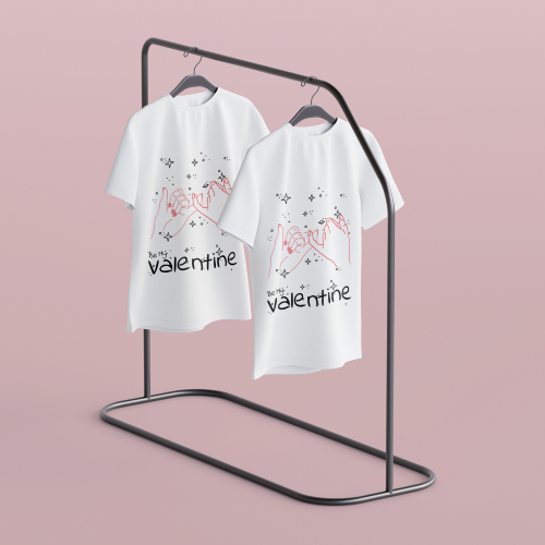 Be My Valentine Graphic - Boys and Girls Pinky Promise Illustration