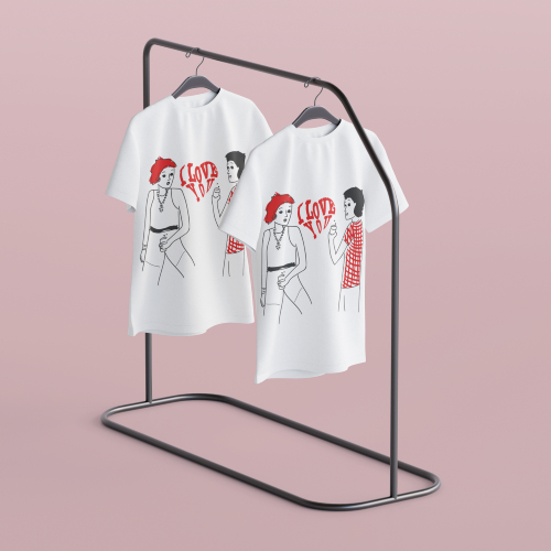 I Love You Graphic - Boy and Girl Drinking Alcohol Illustration
