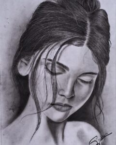 Friend and Girlfriend Pencil Sketch – Handmade Framed Art Gift