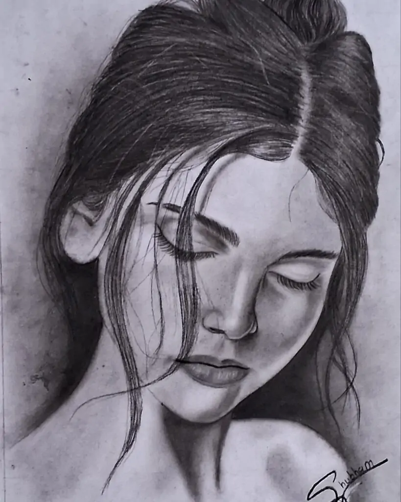 Friend and Girlfriend Pencil Sketch – Handmade Framed Art Gift