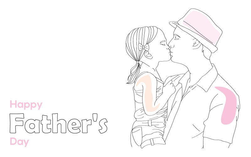 Fathers Day Father with Daughter – Heartwarming Vector Art for DIY & Gifts