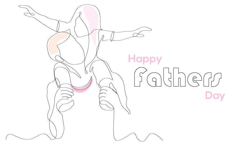 Fathers Day Father with Son – Heartfelt Vector Art for DIY Gifts & Prints