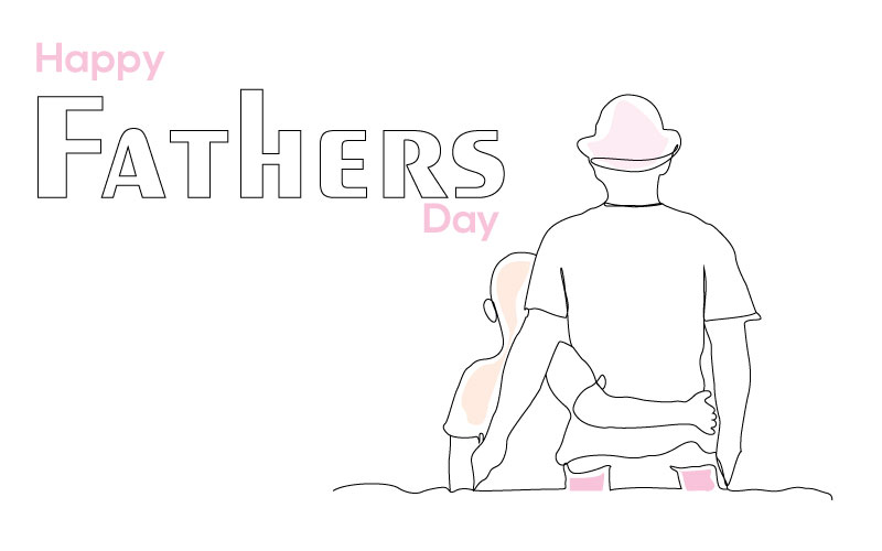Son and Father Line Art – Heartfelt Minimalist Vector for Father’s Day & Beyond
