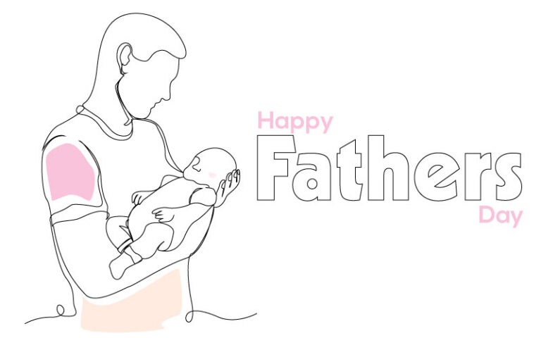 Father Holding Son Line Art – Emotional Father’s Day Vector Design