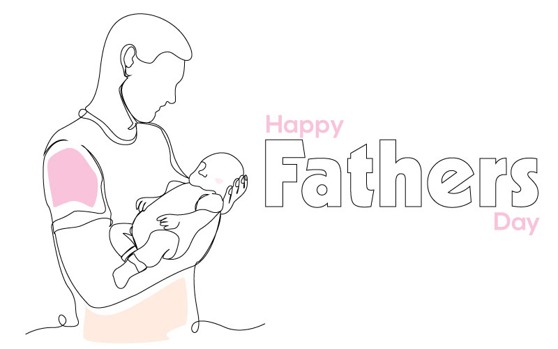 Father Holding Son Line Art – Emotional Father’s Day Vector Design