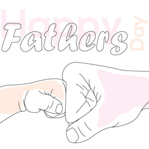 Father and Son Fist Bump Line Art – Bold Vector Design for Father’s Day