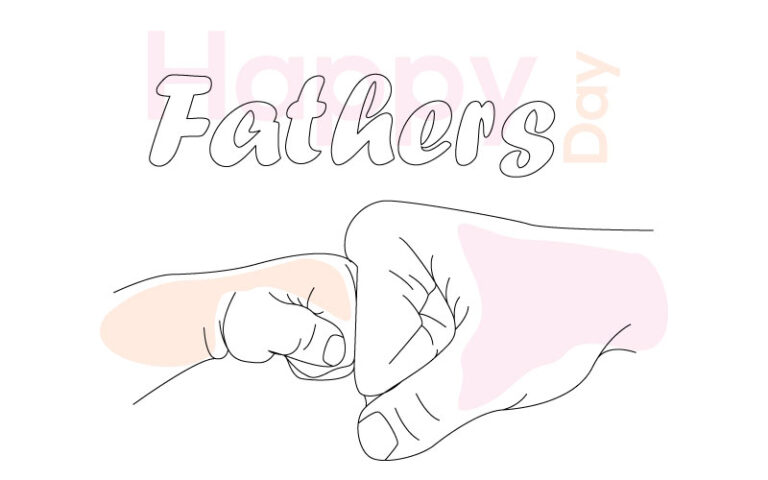Father and Son Fist Bump Line Art – Bold Vector Design for Father’s Day