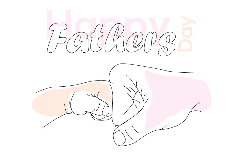 Father and Son Fist Bump Line Art – Bold Vector Design for Father’s Day