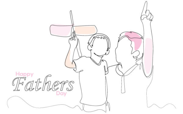 One Line Art Fathers Day – Minimalist Illustrations Honoring Dads with Style