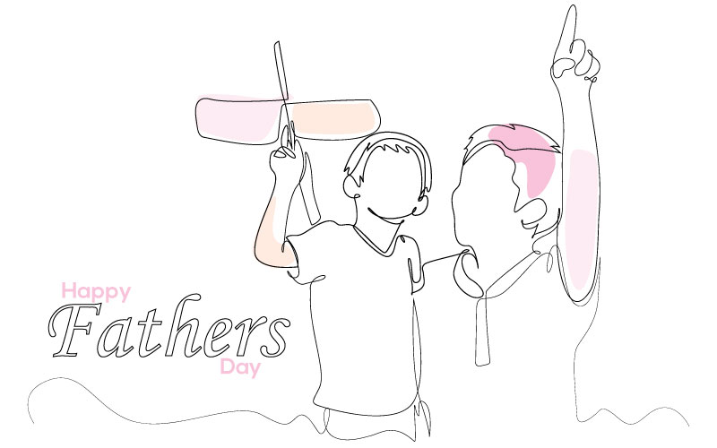 One Line Art Fathers Day – Minimalist Illustrations Honoring Dads with Style