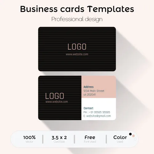 Modern Line Art Business Card Template – Minimalist & Professional Design