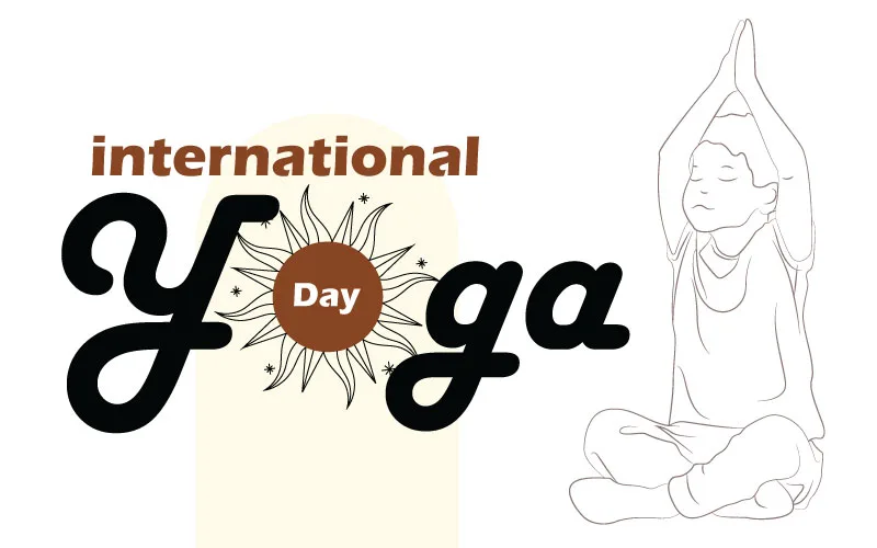 Elegant International Yoga Day Line Art – Minimalist Digital Vector Design