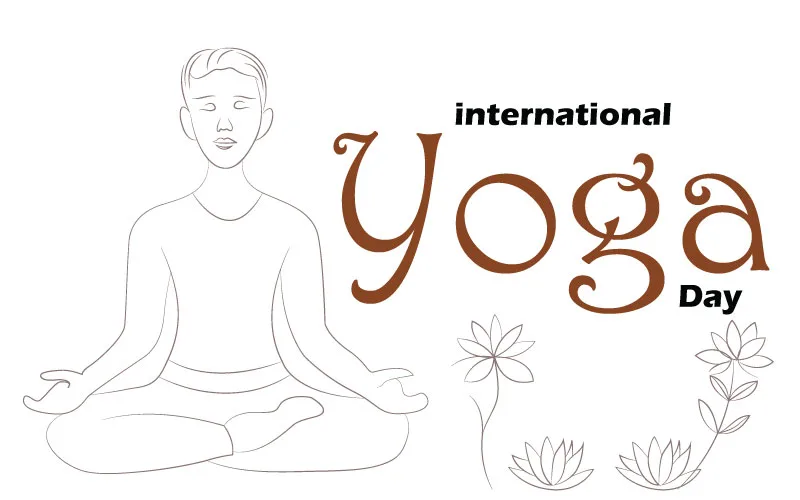 Minimalist International Yoga Day Line Art – Clean & Versatile Digital Vector