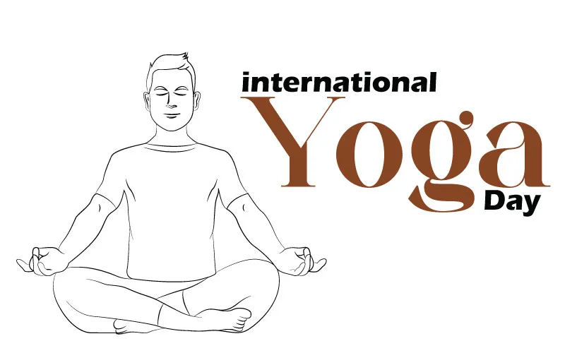 Sleek Line Art for International Yoga Day – Modern Vector Design