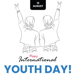 International Youth Day Vector with Two Girls – Editable EPS & High-Res JPG
