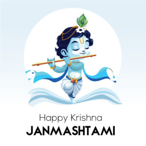 Lord Shree Krishna Cute Janmashtami Poster Vector – EPS & JPG Download