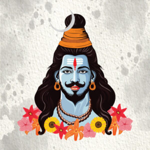 Mahadev / Shiv Face Vector Illustration – Divine Hand-Drawn Shiva Artwork