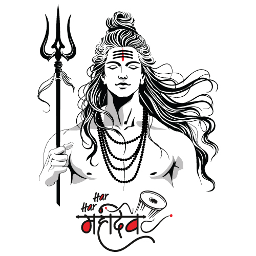 Har Har Mahadev Vector – Powerful Shiva Illustration for Shravan & Shivratri