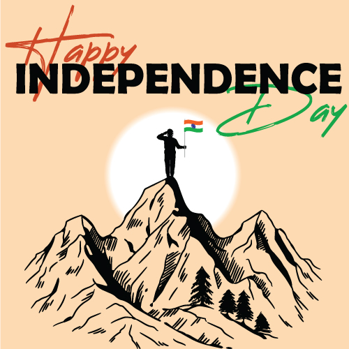 15 August Independence Day Vector - Indian Flag Colors Patriotic Illustration