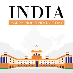 Independence Day Vector with Rashtrapati Bhavan - Patriotic Landmark Illustration