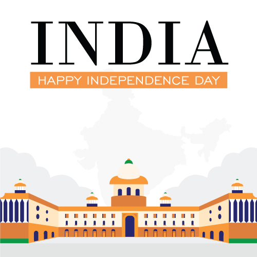 Independence Day Vector with Rashtrapati Bhavan - Patriotic Landmark Illustration