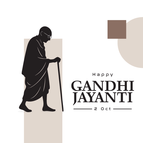 Happy Gandhi Jayanti 2 October – Mahatma Gandhi Vector Poster