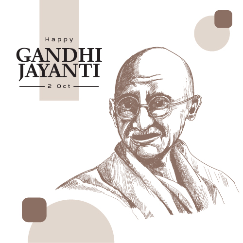 Happy Gandhi Jayanti – 2 October Mahatma Gandhi Vector Poster